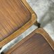 Set of 17 vintage bistro chairs in curved wood — striped seat, be