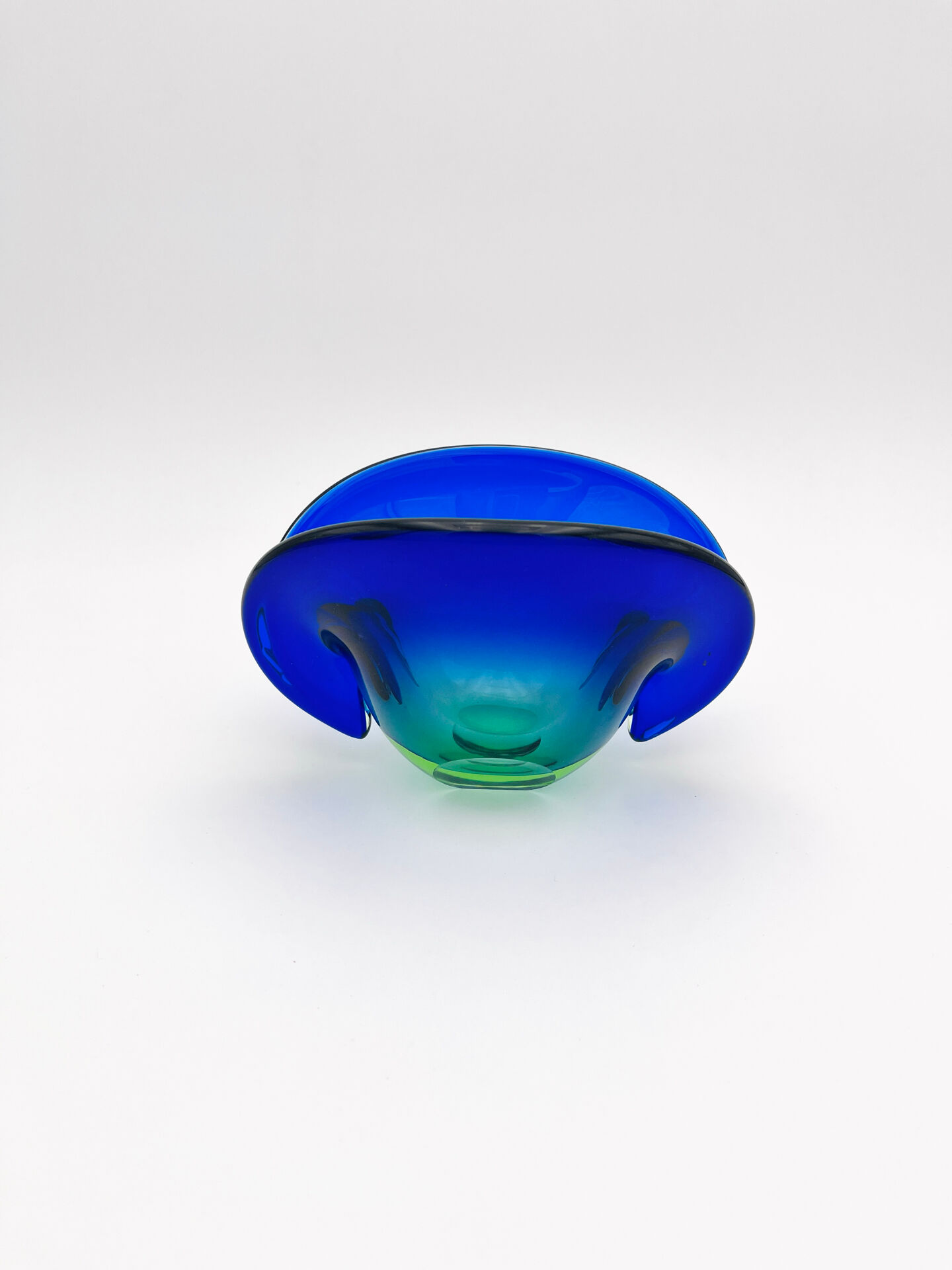 Murano Ashtray Flavio Poli Sommerso Blue Green Design 50s