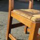 Ensemble de 4 chaises bois paille brutaliste