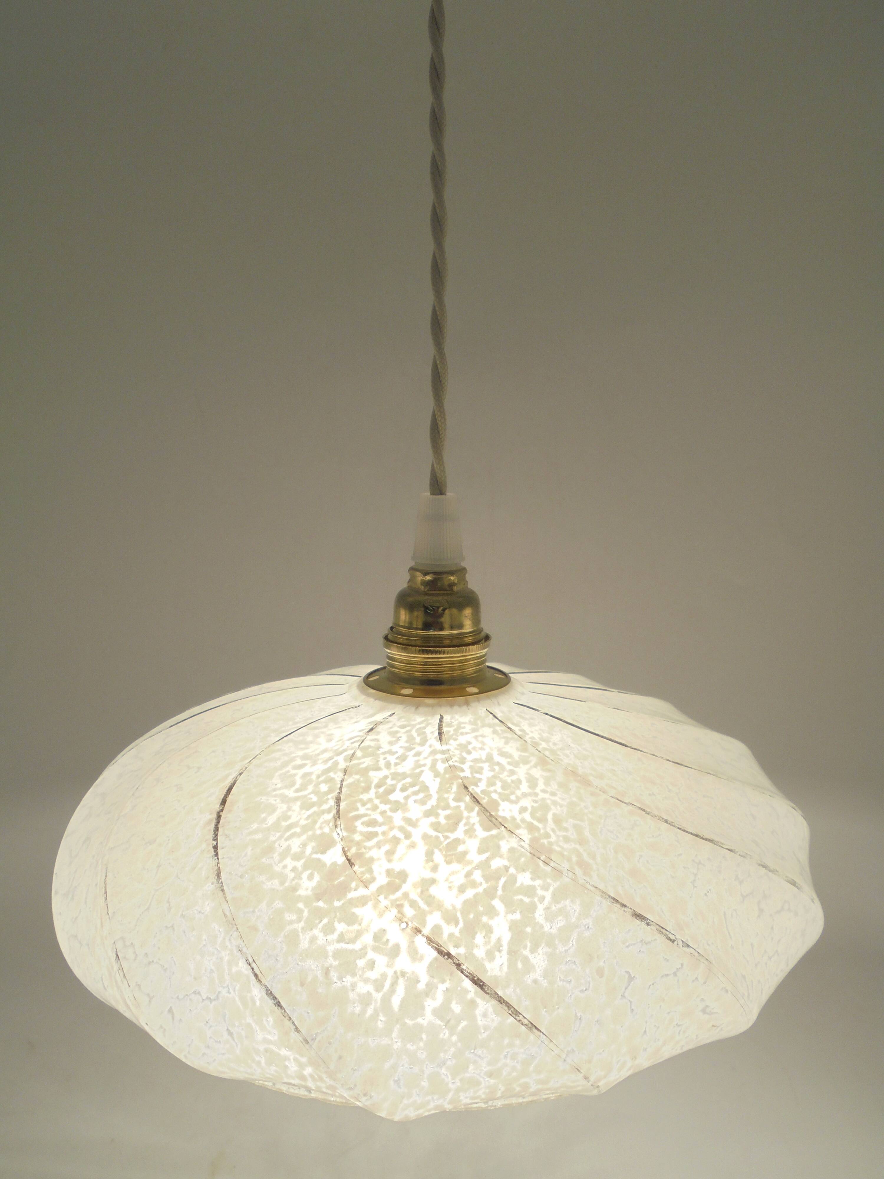 Speckled glass pendant light