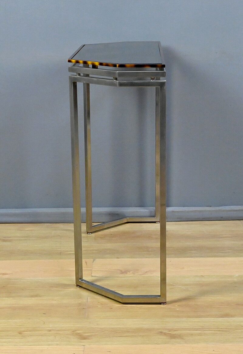 Smoked glass hexagonal console – 1970