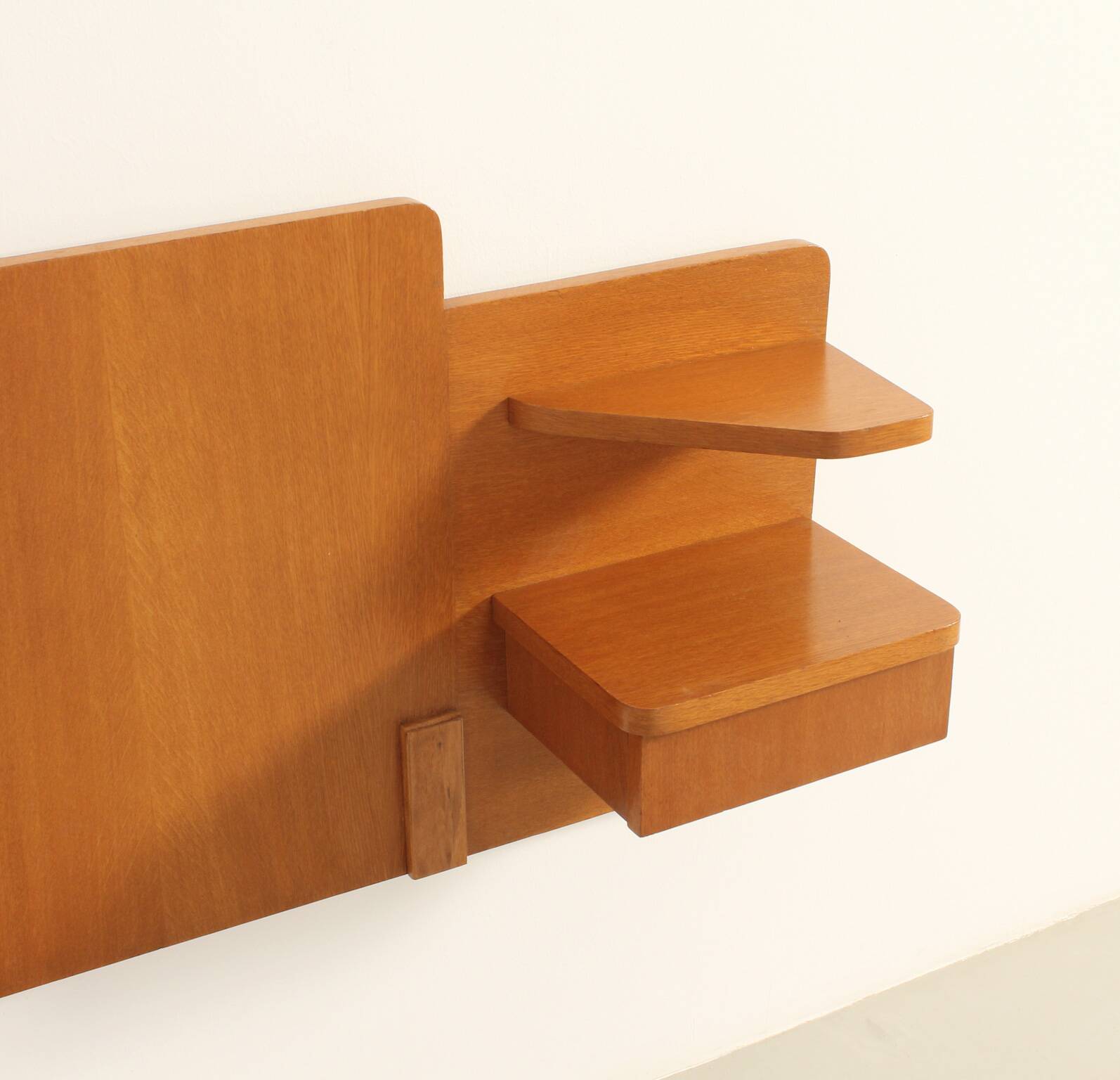 Headboard with teak bedside tables, France, 1960s
