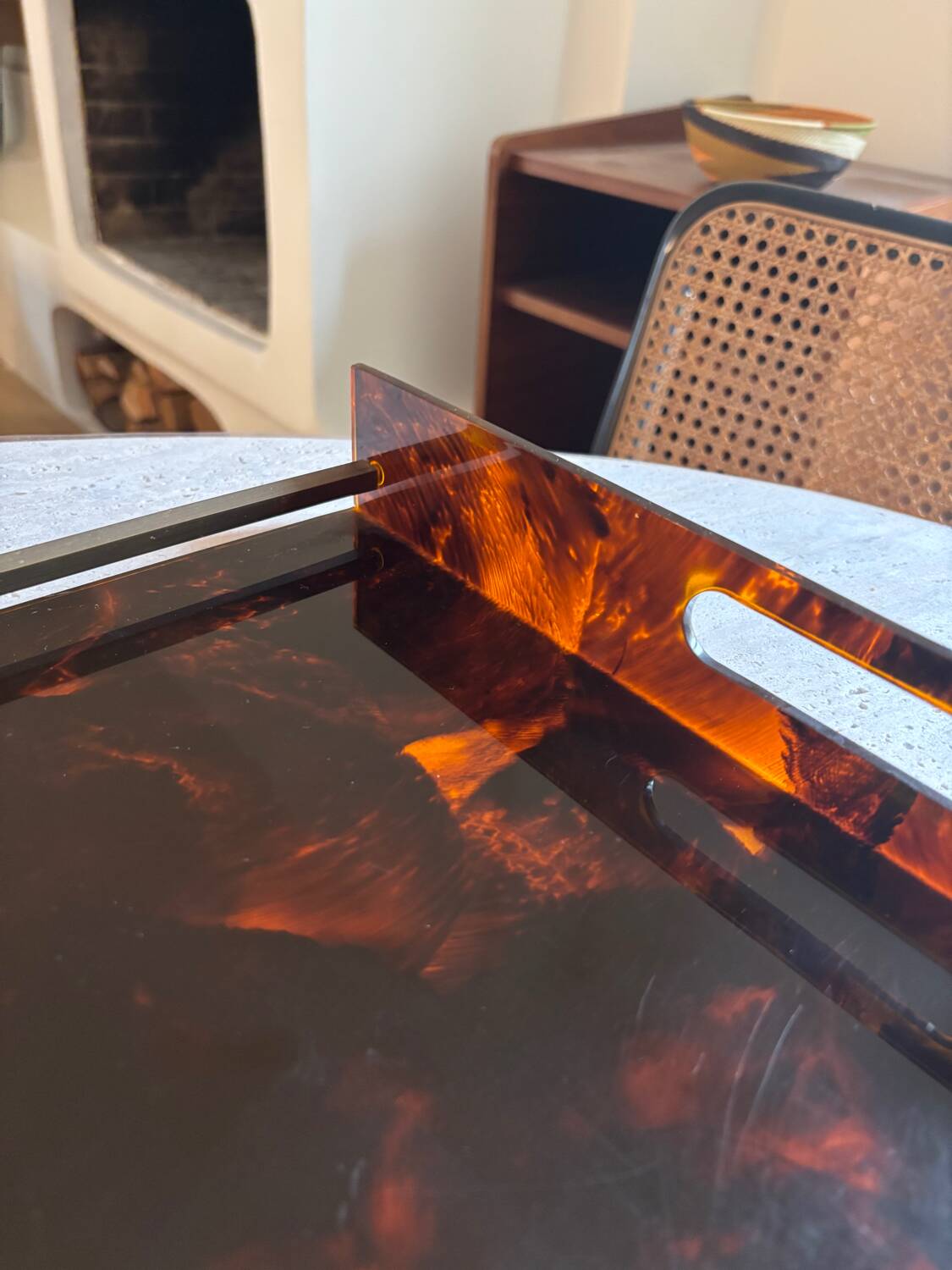 Mercier house tortoiseshell plexiglass plateau