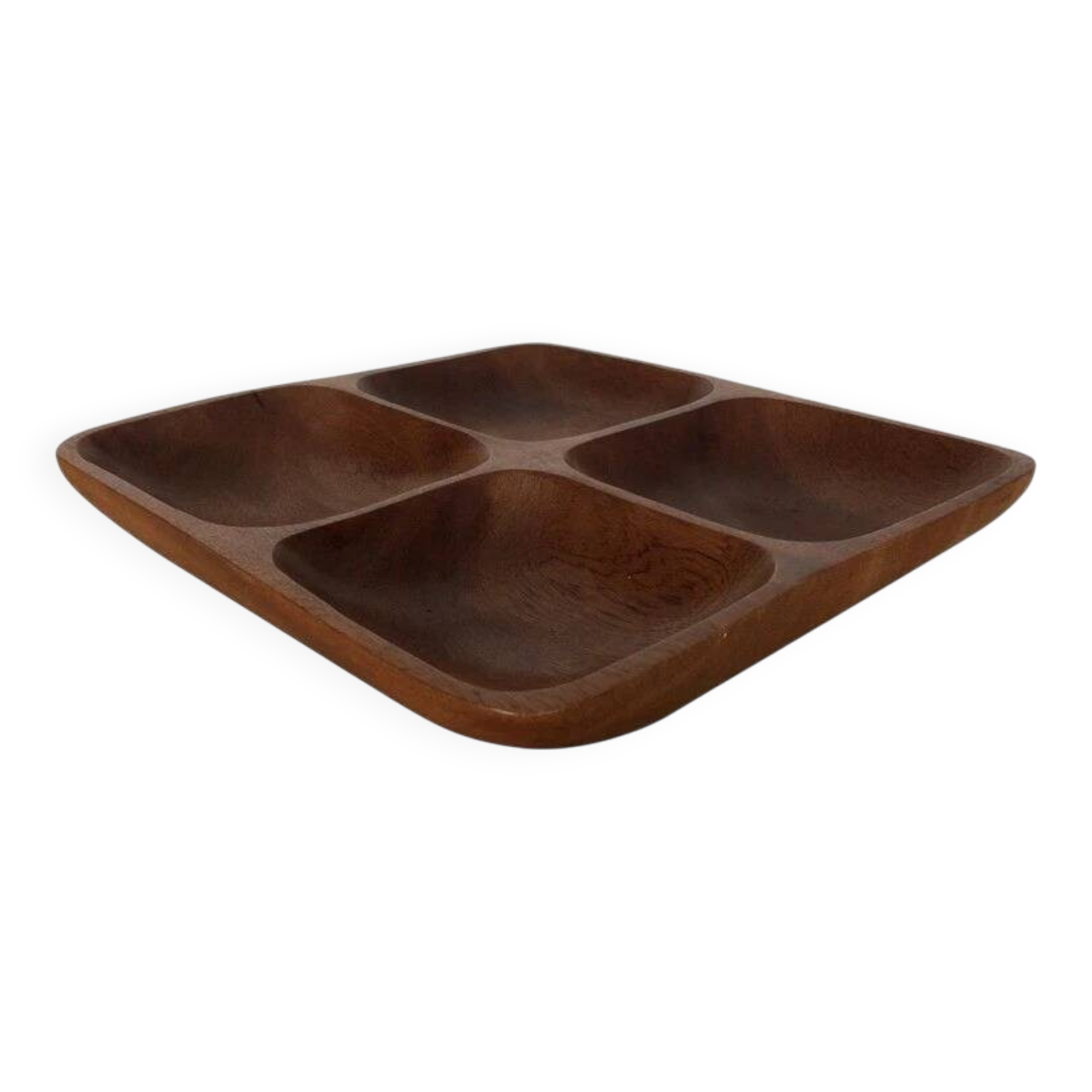 Scandinavian teak catchall tray