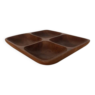 Scandinavian teak catchall tray