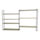 Vintage Nisse Strinning wall rack with 7 off-white shelves
