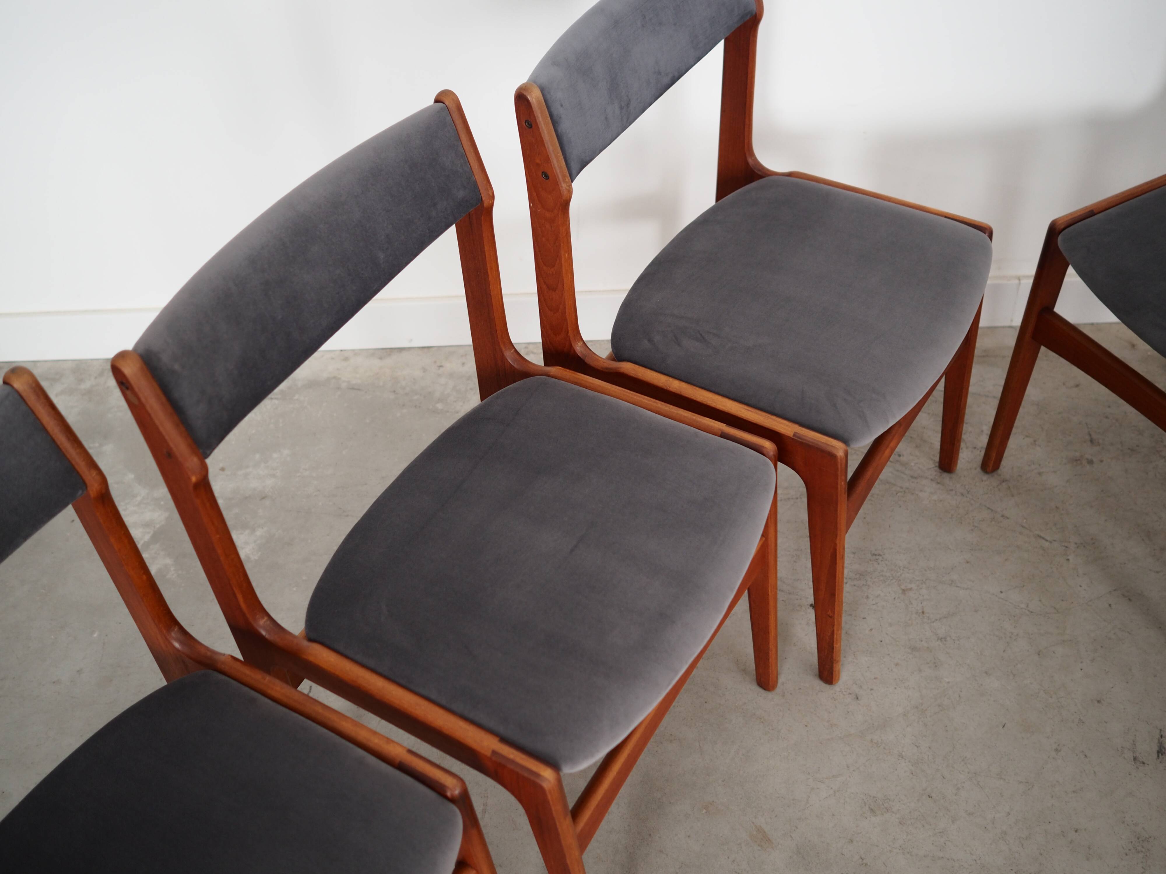 Set of six teak chairs, Danish design, 1960s, production: Denmark