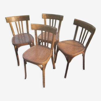 Lot of old bistro chairs, baumann bous vintage curve