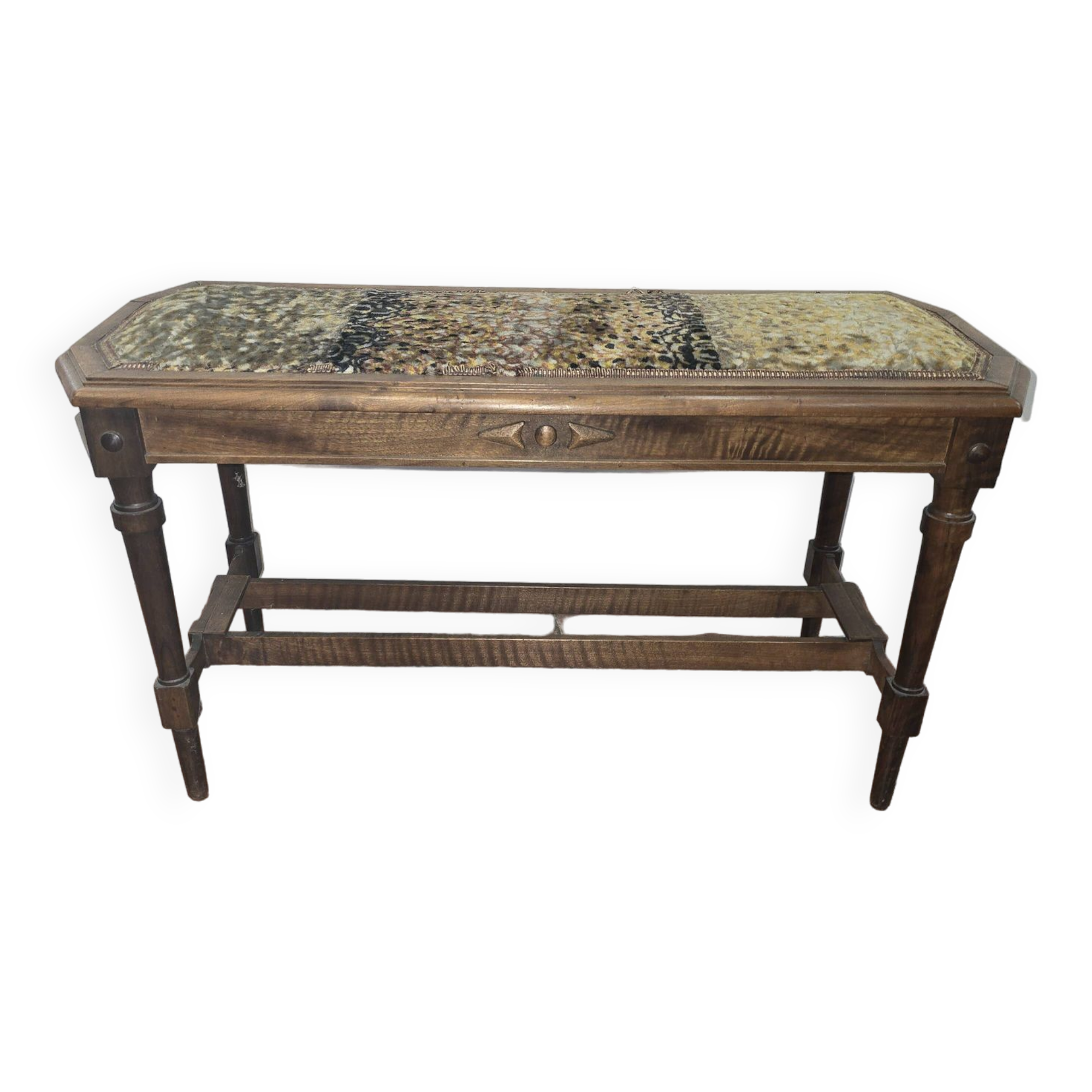Antique walnut piano bench