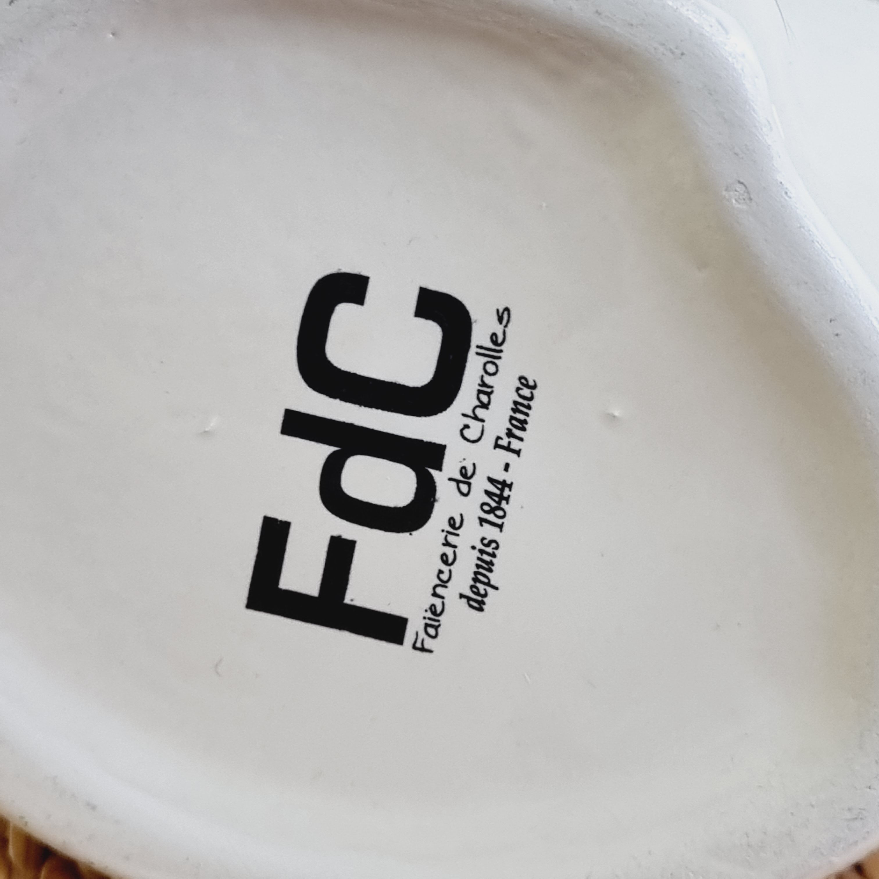 Zoomorphic pitcher fish Ceramic beige FDC Charolles