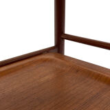 Serving trolley side table in teak veneer  1960