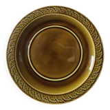 Plat grande assiette barbotine vintage vert majolica Sarreguemines numéroté 1139