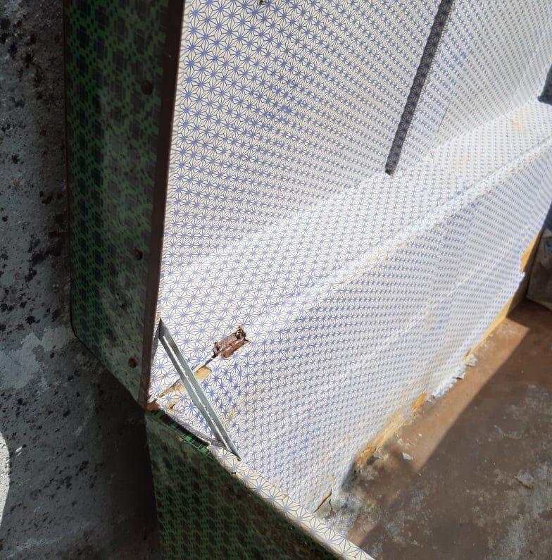 Vintage green metal trunk