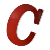 Industrial letter "C" in red metal