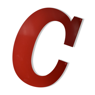 Industrial letter "C" in red metal