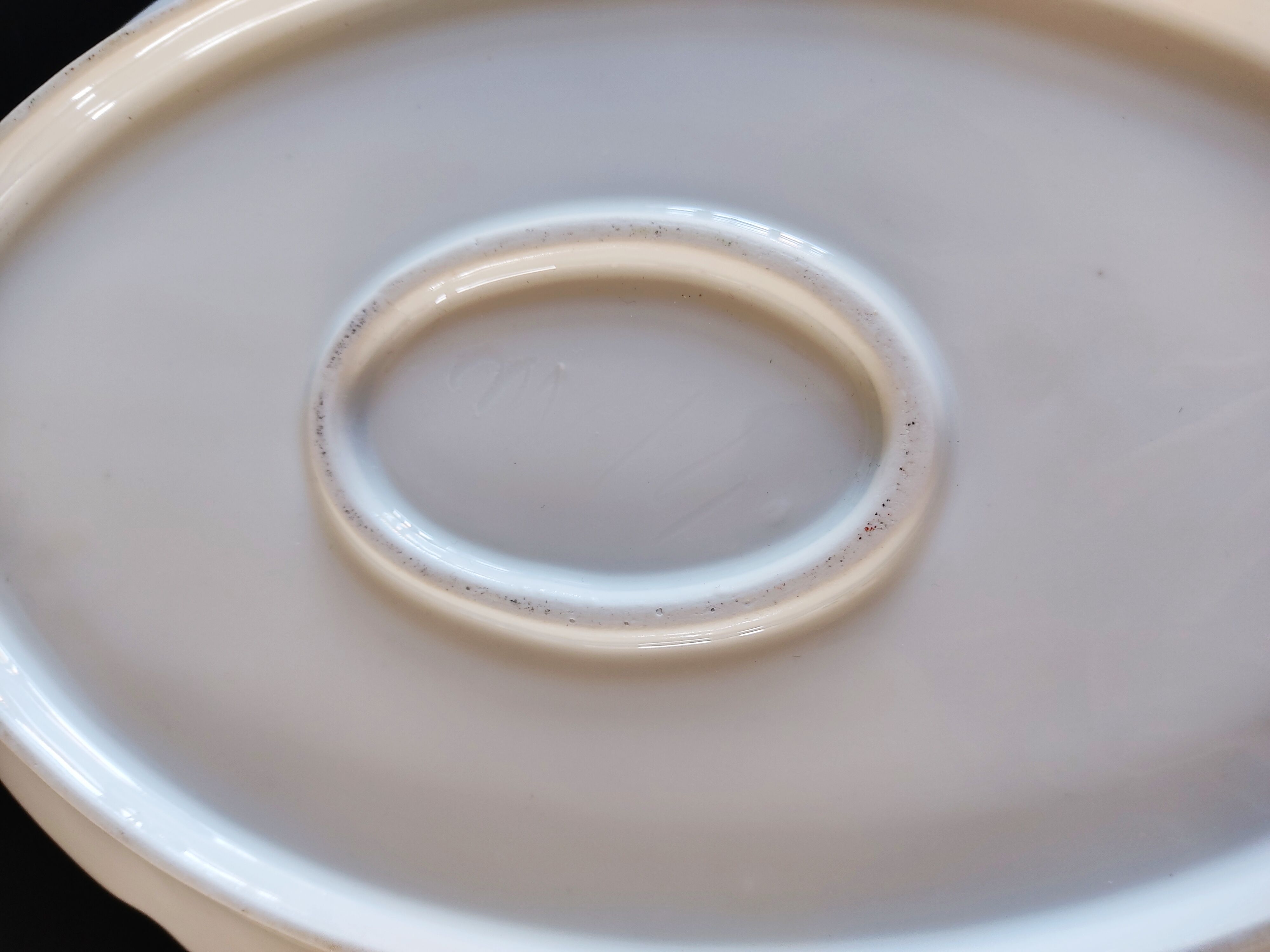 White porcelain oval dish around 1900 38 x 26 cm