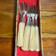 6 Bakelite sleeve dessert forks