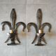 Brutalist iron wall light "fleur de lys"