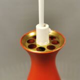Knud Hjerting Metal layered cone-shaped hanging lamp with perforated detail on the edge. Model P208
