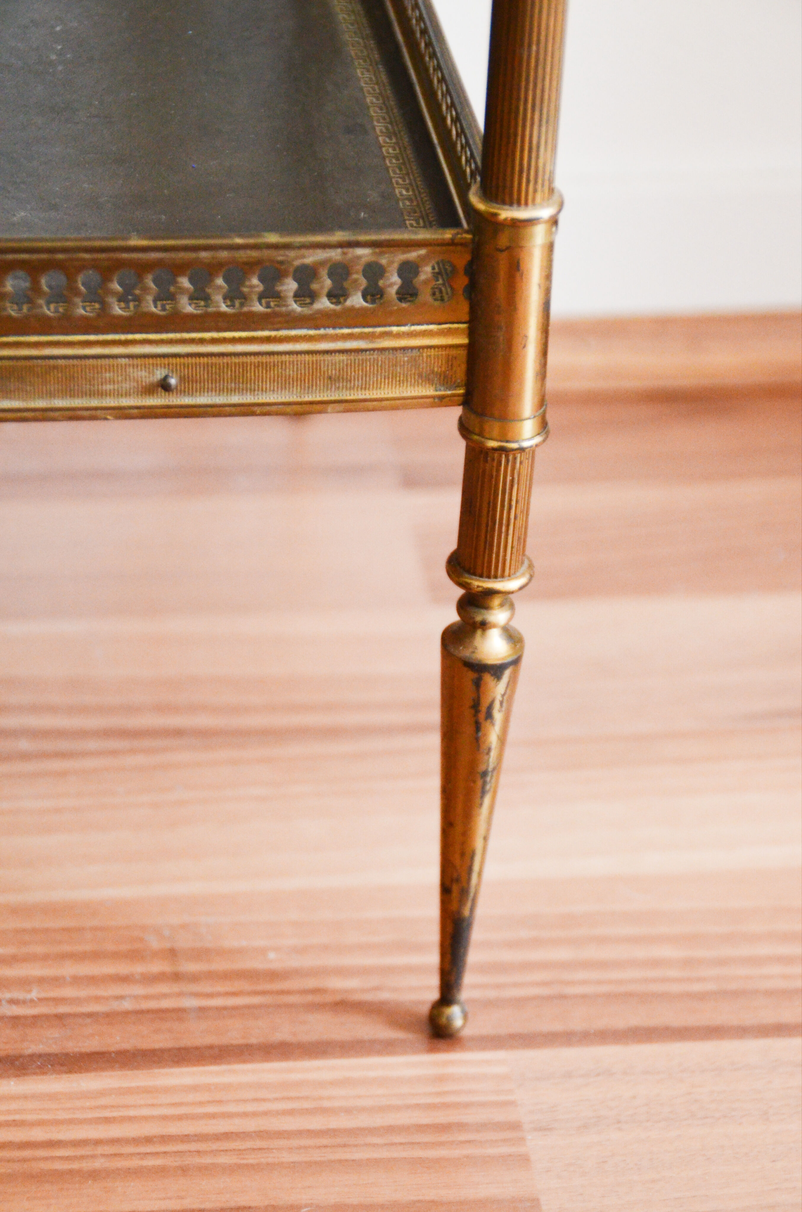 Bedside side brass table