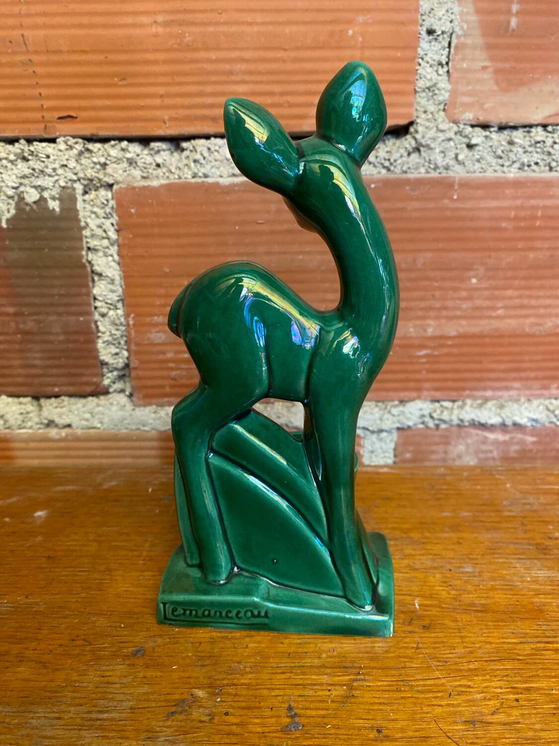 Antique Art Deco Doe Figurine ST CLÉMENT Ceramic Lemanceau Vintage