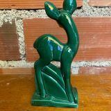 Antique Art Deco Doe Figurine ST CLÉMENT Ceramic Lemanceau Vintage