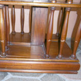 Mahogany rolling library with green leather top