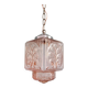 Art Deco pale pink glass pendant light, 1920s-30s