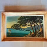 Oil on panel Côte d Azur