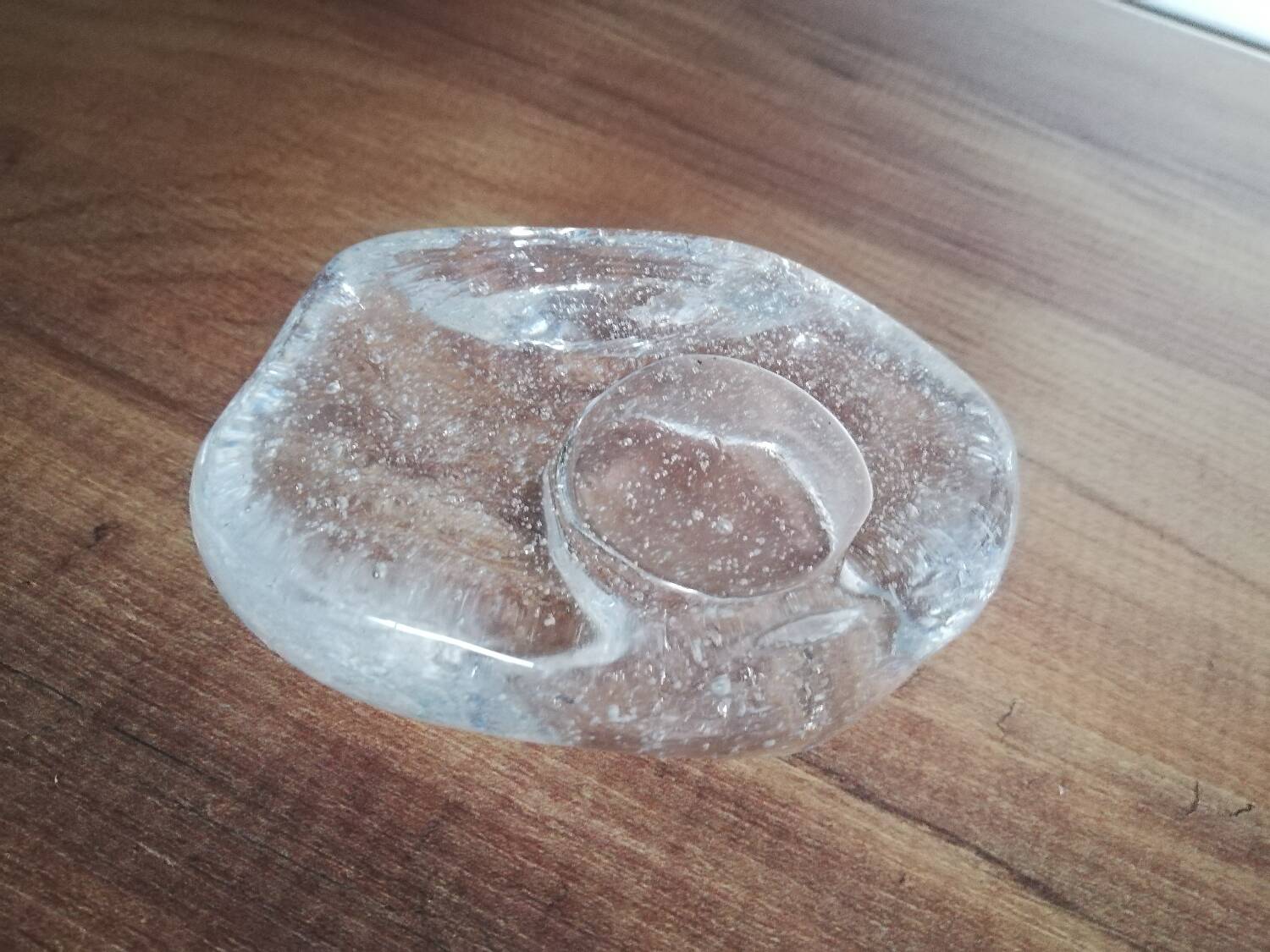 Clear glass tea light candle holder
