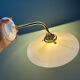 Vintage white opaline wall lamp with elbow arm