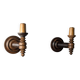 Pair of Charles Dudouyt French Turned Wood Wall Sconces, 1940s