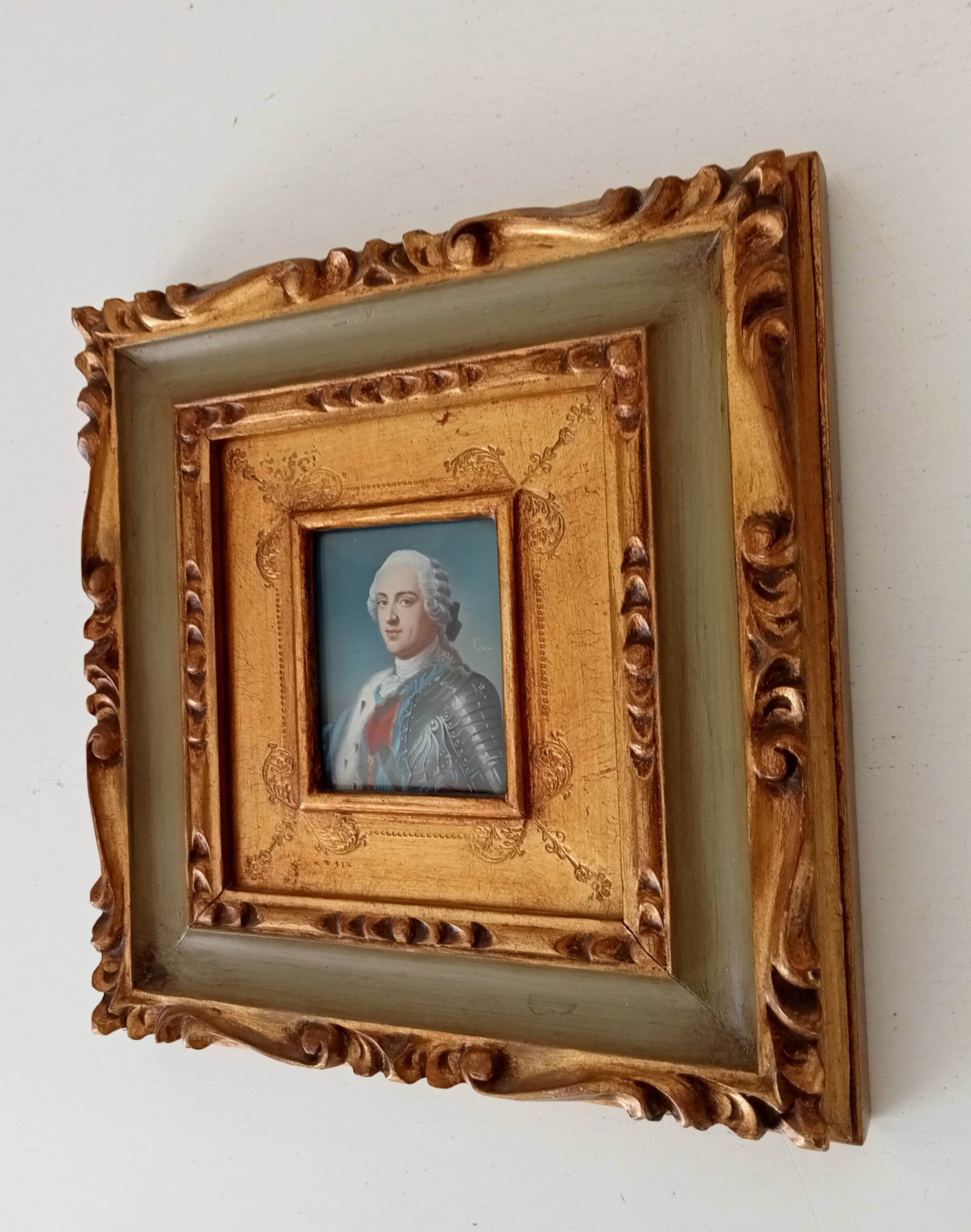 Louis XV vintage miniature portrait painting