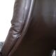 Pair of Scandinavian leather armchairs with ottomans 1970