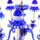 1940s Blue All Glass Chandelier, Czechoslovakia