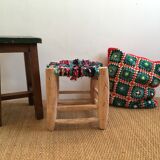 Stool Moroccan boucherouite colored