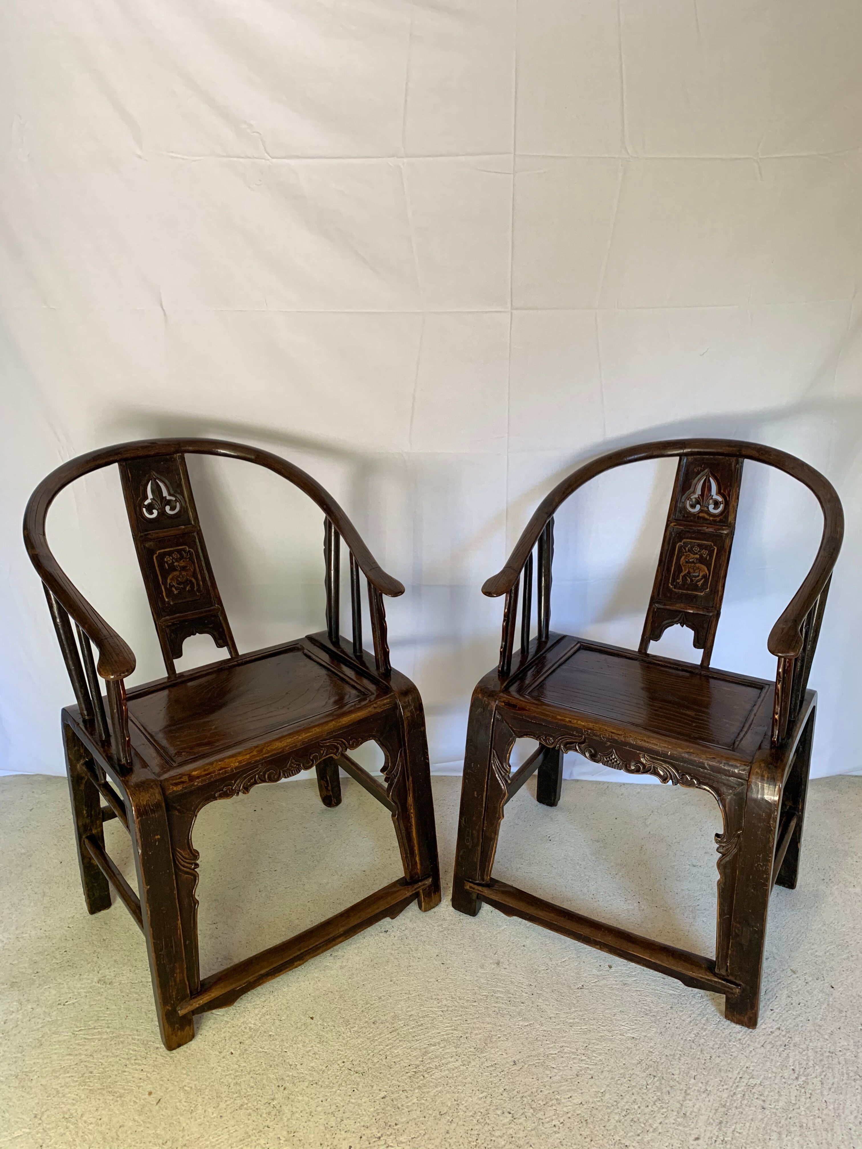 Pair of Chinese armchairs