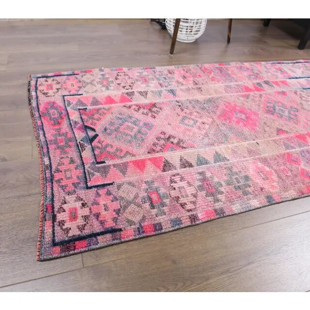 Vintage Turkish Oushak Handmade Runner 86x406 cm