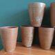 Ensemble de 8 tasses ou verres en grès tourné artisanal