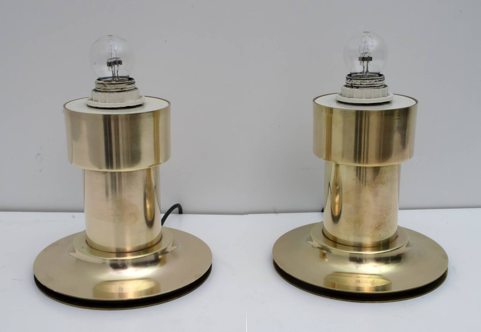 Pair of Mid-Century Modern Italian Brass Table Lamps, 1960s