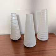 Trio of conical satin glass tulips, 1960s