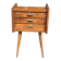 Scandinavian bedside table in oak from the 1960s with tapered legs and 3 drawers.