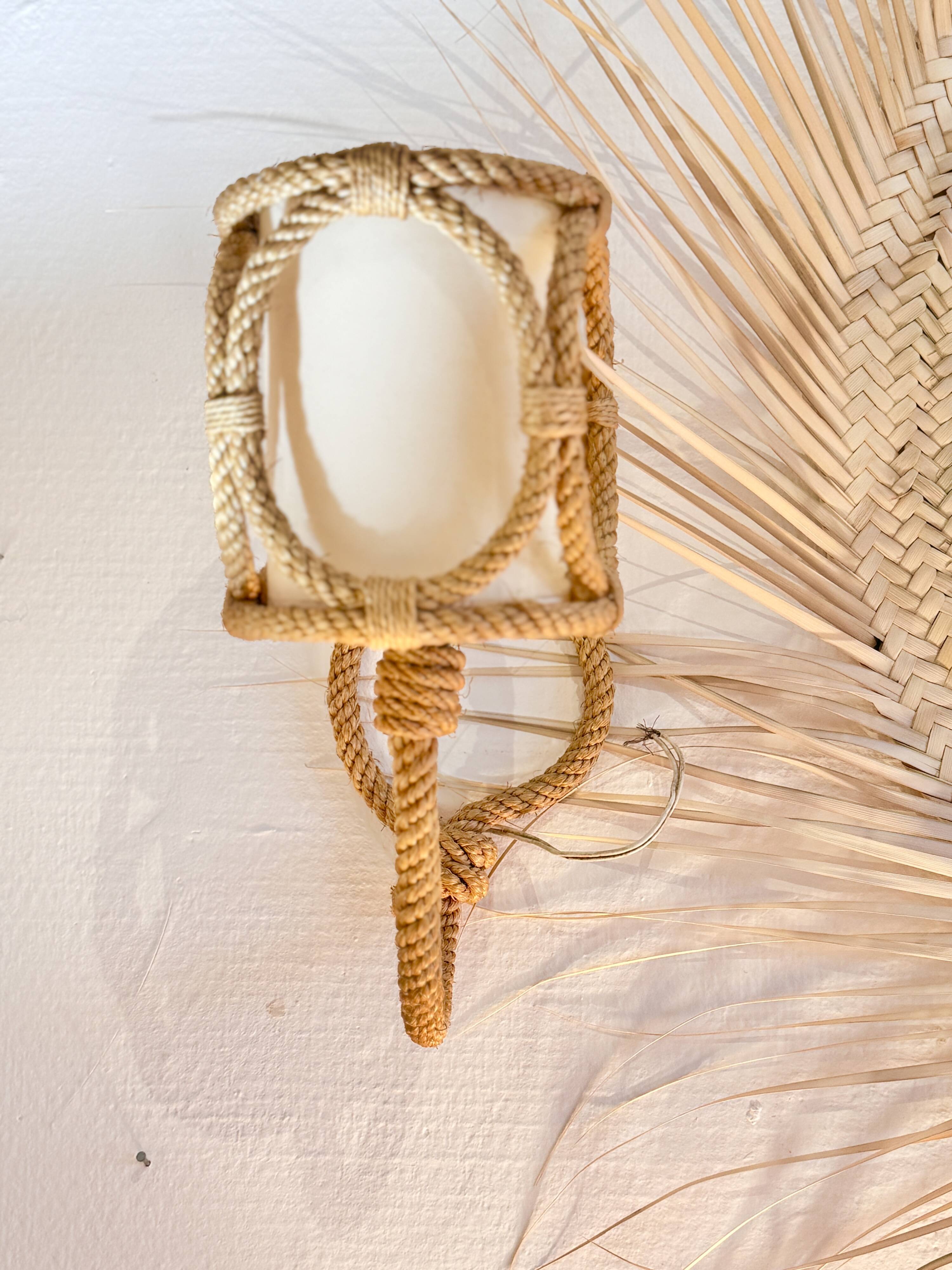 Vintage rope wall light Audoux and Minet