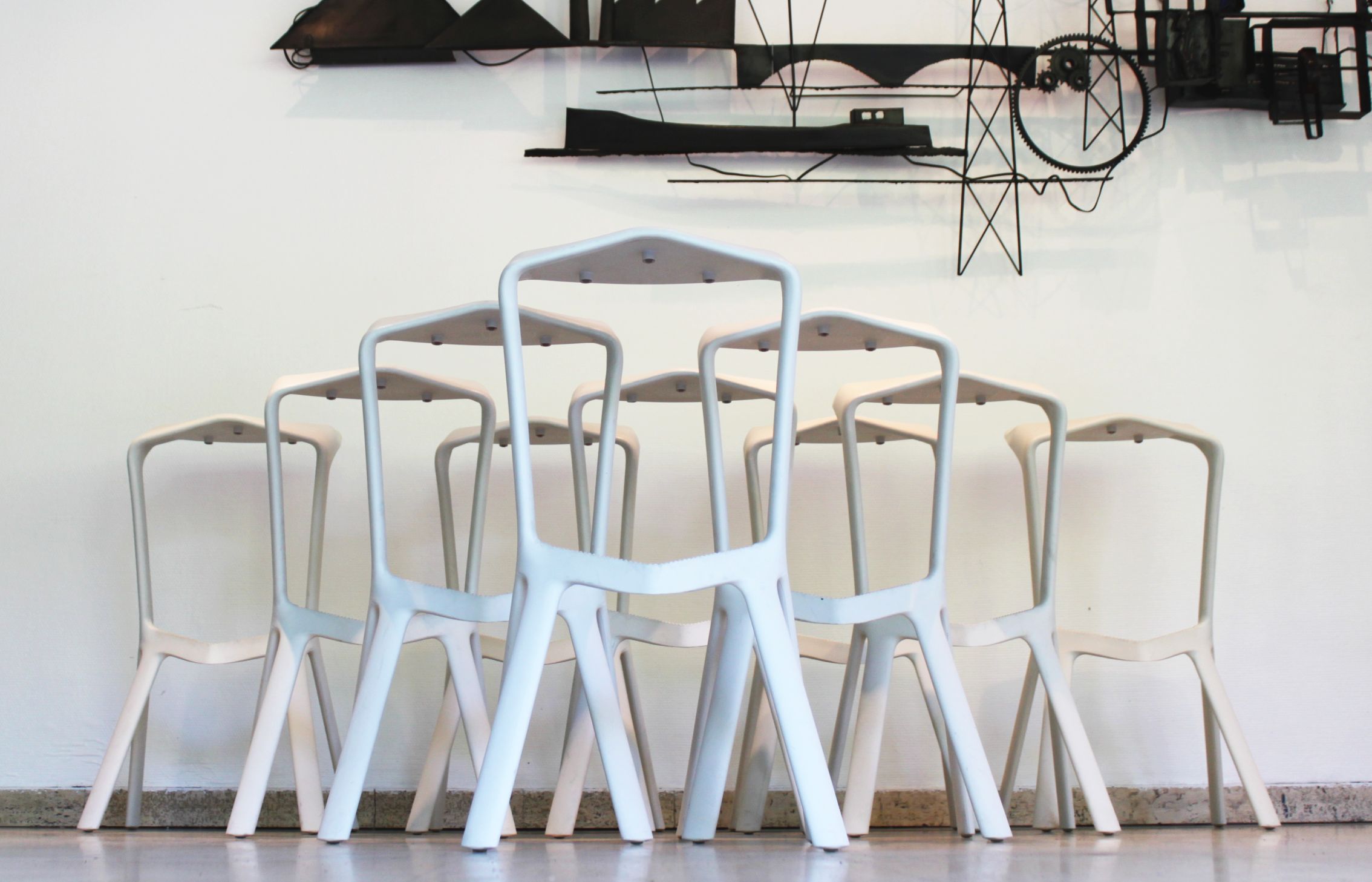 Pair of Miura stools by Konstantin Grcic for Plank, Italy