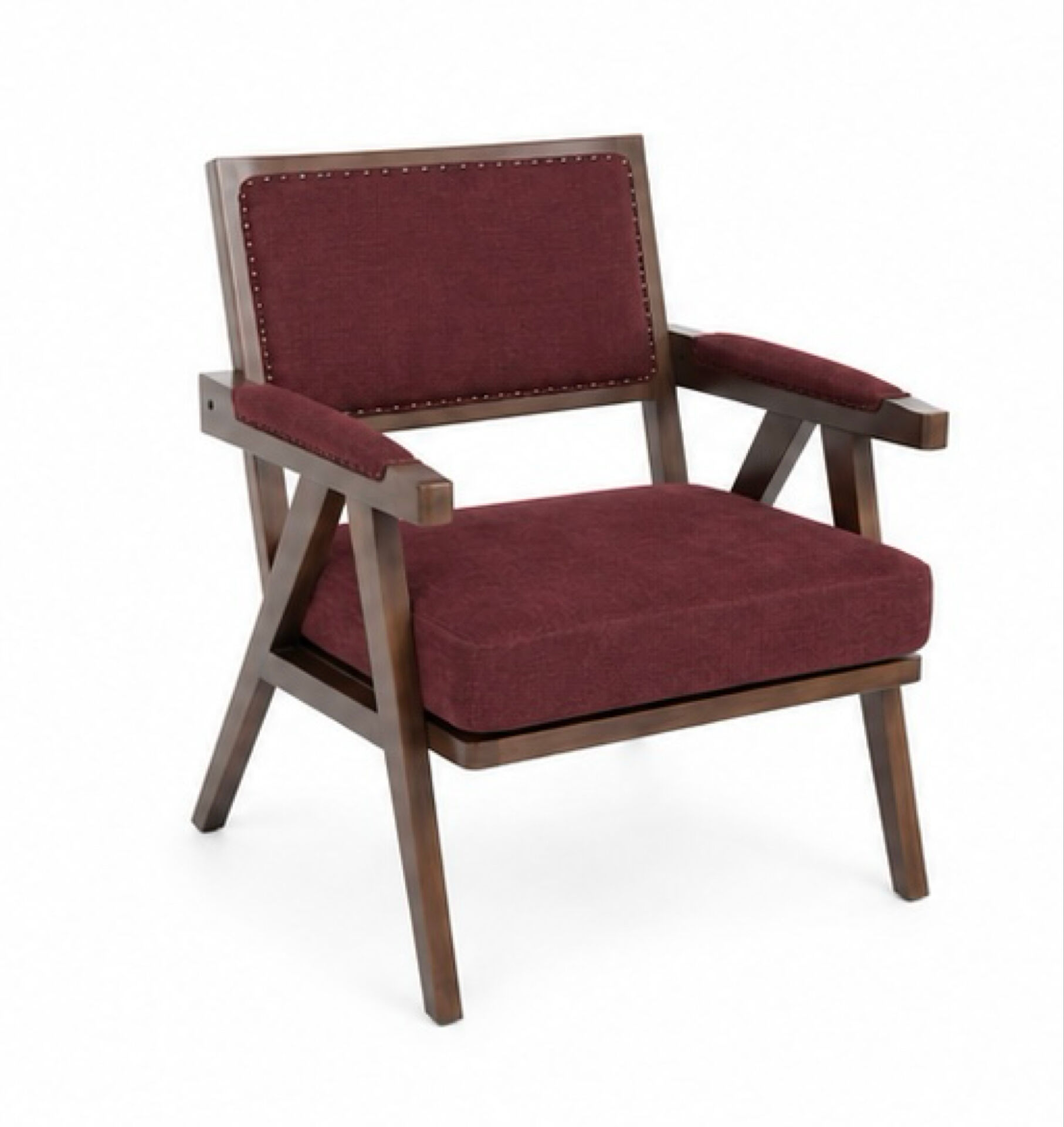 Vintage burgundy lounge chair – Mid-Century style