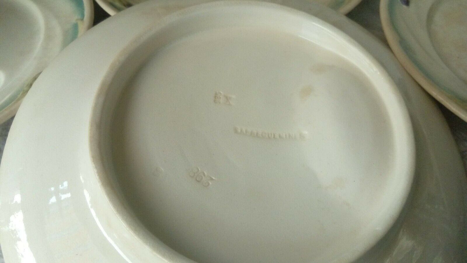 6 PLATES WITH ASPARAGUS IN SARRGUEMINE SLURRY ERA ART NOUVEAU