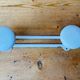 Metal wall coat rack 2 white hooks 60s.