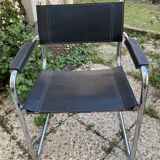 Vintage armchair in black leather