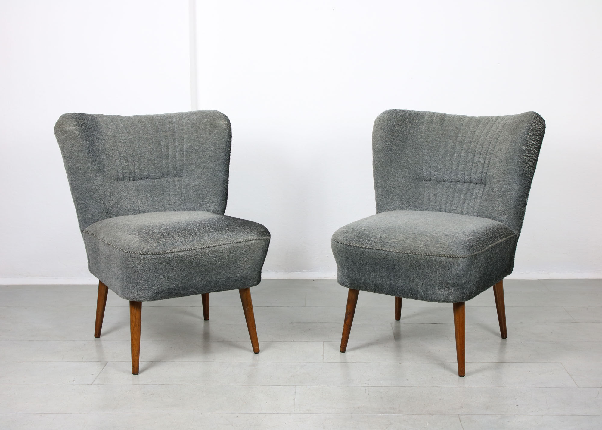 Chaises Art déco bleues, lot de 2
