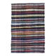 Tapis kilim vintage turc Oushak fait main en laine et coton bleu